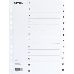 NOVOOO Kartonregister A4 40622 weiss 1-12