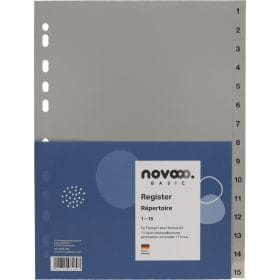 NOVOOO Register PP A4 40939 grau 1-15