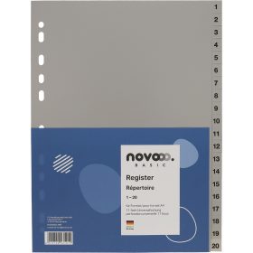 NOVOOO Register PP A4 40941 grau 1-20