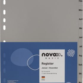 NOVOOO Register PP A4 40948 grau Jan-Dez DE