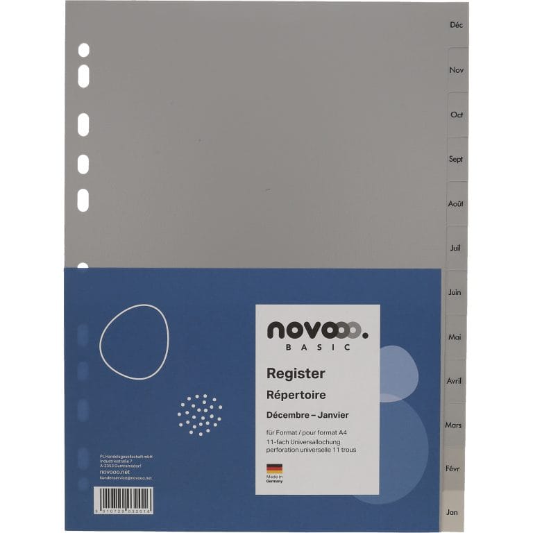 NOVOOO Register PP A4 40954 grau Déc-Jan FR