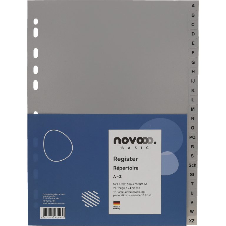 NOVOOO Register PP A4 40956 grau A-Z 24tlg.