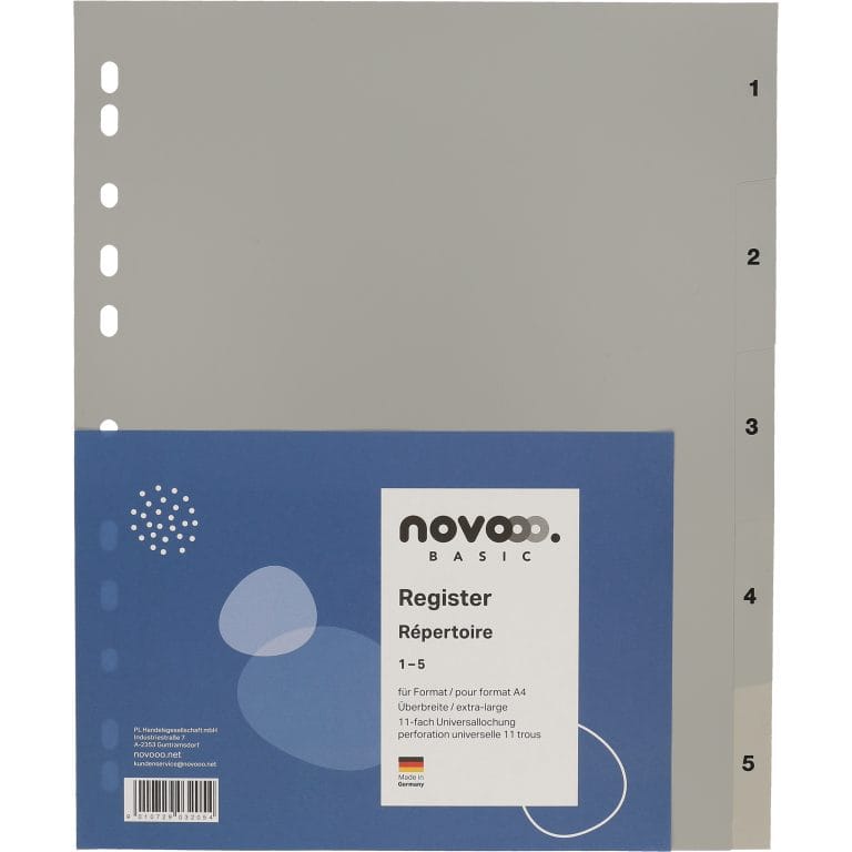 NOVOOO Register PP A4+ 40959 grau 1-5