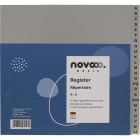 NOVOOO Register PP 3/4 Höhe 40964 grau A-Z 24tlg.
