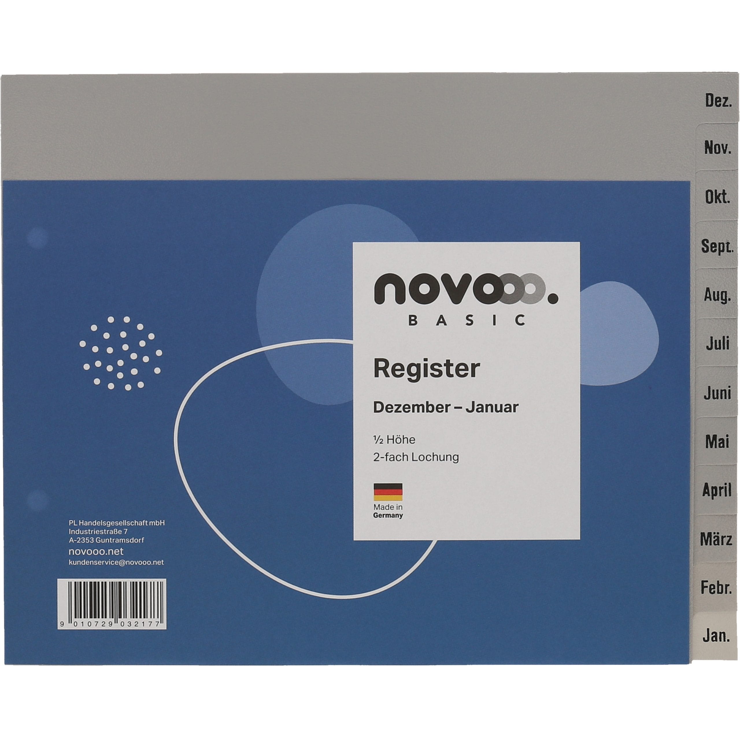NOVOOO-40972-9010729032177 NOVOOO Register PP 1/2 Höhe 40972 grau Dez-Jan DE – Hochwertig & günstig bei ShopDeca
