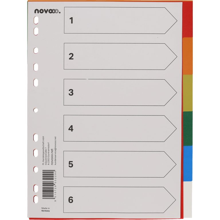 NOVOOO Register PP A4 40981 multicolor 6-teilig