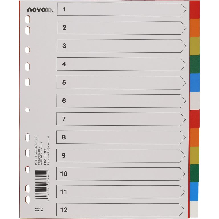 NOVOOO Register PP A4+ 40991 multicolor 12-teilig