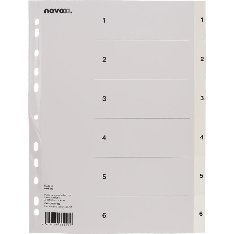 NOVOOO Register PP A4 40996 weiss 1-6