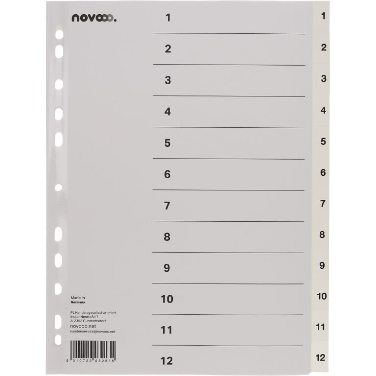 NOVOOO Register PP A4 40998 weiss 1-12