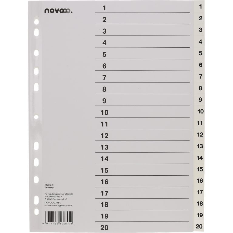 NOVOOO Register PP A4 40999 weiss 1-20