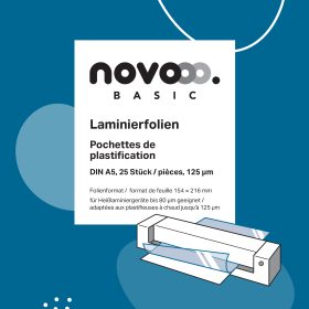 NOVOOO Laminierfolie A5 47030000 glanz, 125my 25 Stück
