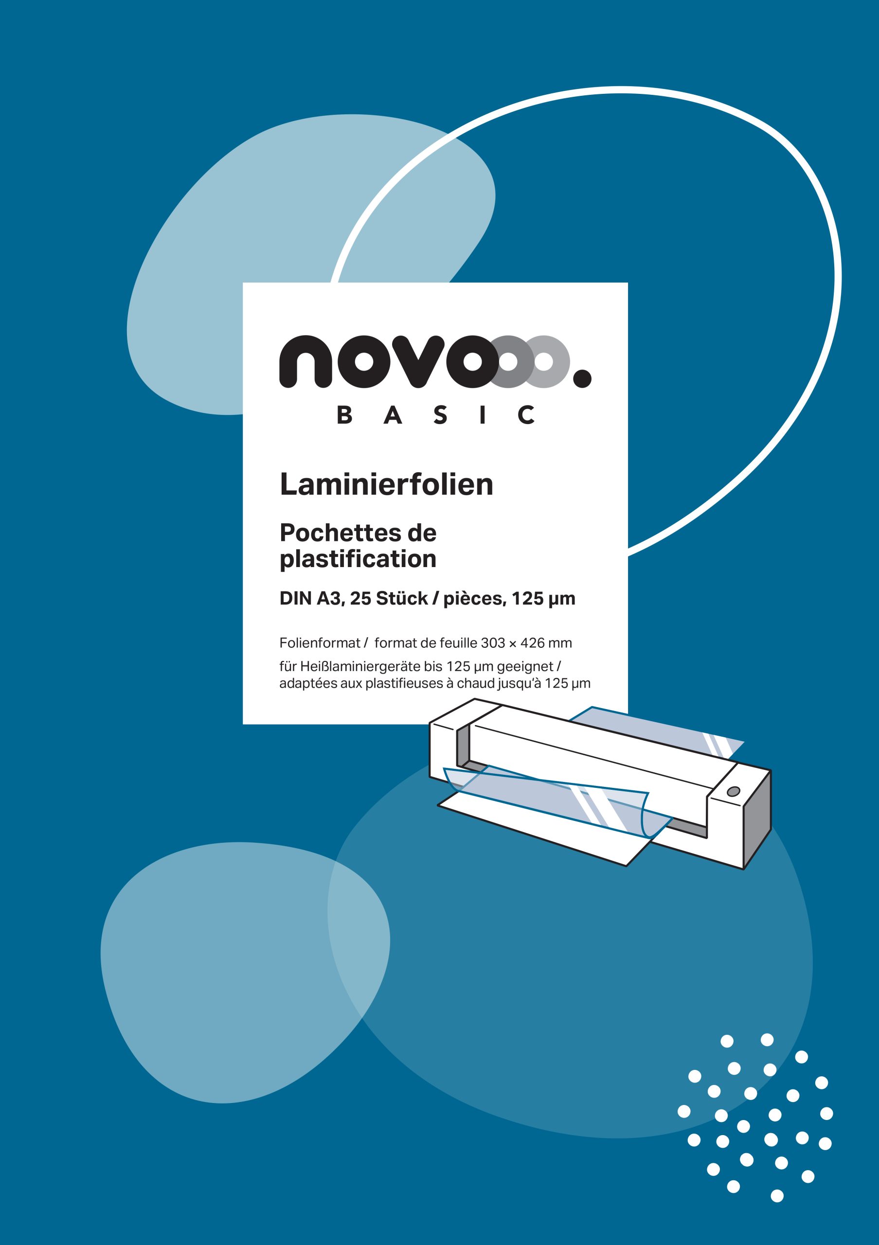 NOVOOO-47110000-9010729047973 NOVOOO Laminierfolie A3 47110000 glanz, 125my 25 Stück – Hochwertig & günstig bei ShopDeca