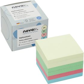 NOVOOO Haftnotizen Recycling 75x75mm 5654-88box assortiert 6x100 Blatt