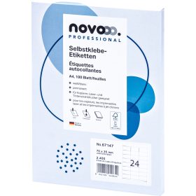 NOVOOO Etiketten 70x35mm 67147 weiss 2400 Stück