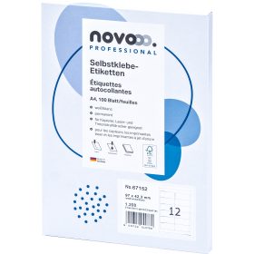 NOVOOO Etiketten 97x42.3mm 67152 weiss 1200 Stück