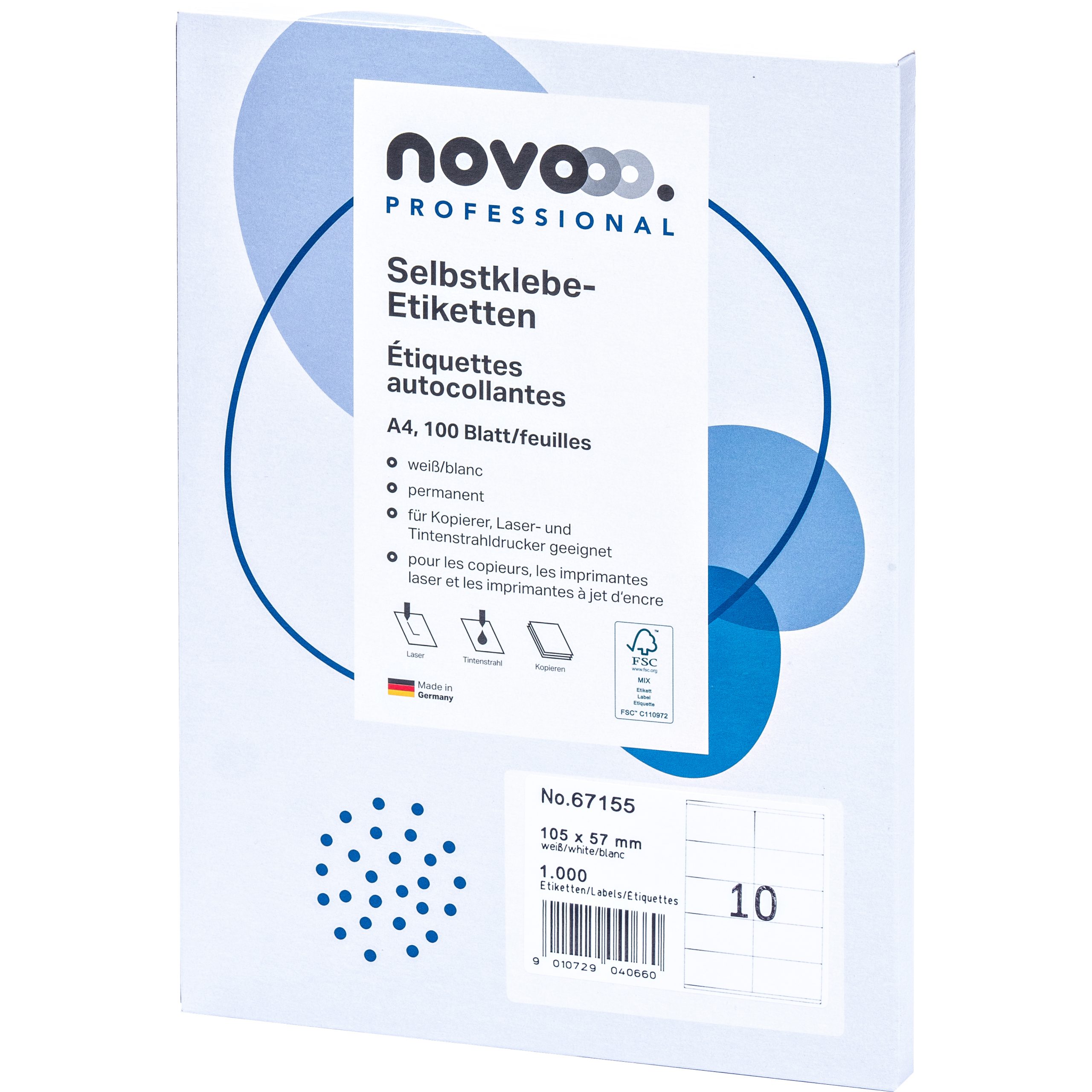 NOVOOO-67155-9010729040660 NOVOOO Etiketten 105x57mm 67155 weiss 1000 Stück – Hochwertig & günstig bei ShopDeca
