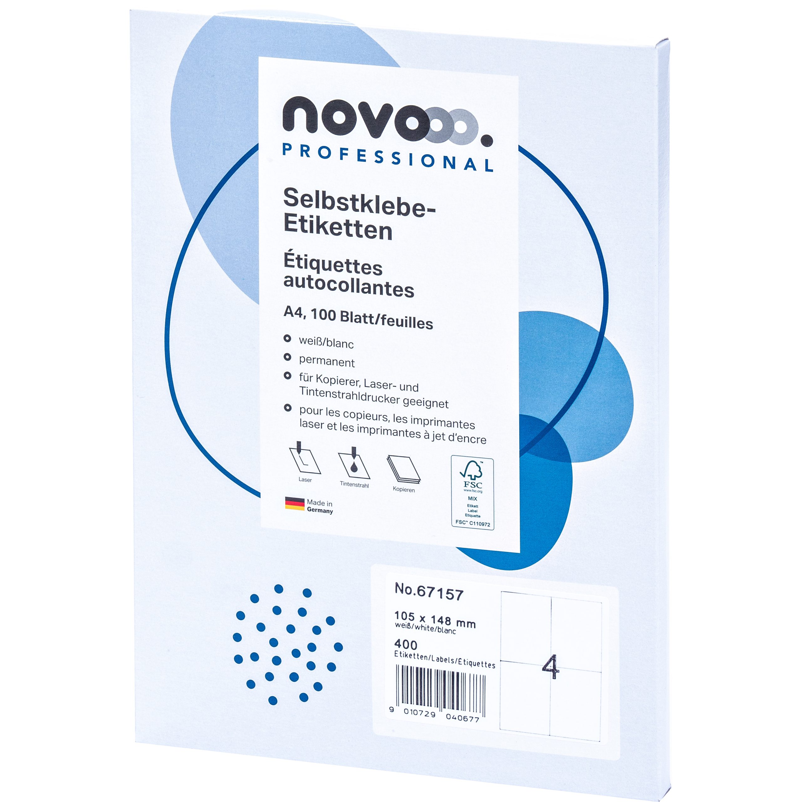 NOVOOO-67157-9010729040677 NOVOOO Etiketten 105x148mm 67157 weiss 400 Stück – Hochwertig & günstig bei ShopDeca