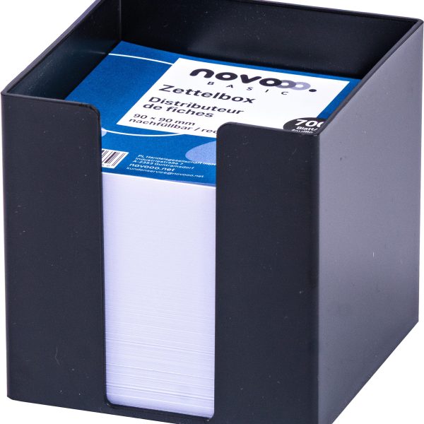 NOVOOO Zettelbox 731143 schwarz 9x9x9cm
