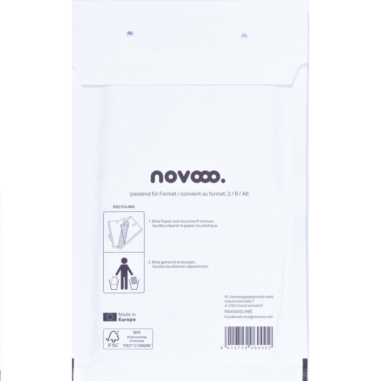 NOVOOO Luftpolstertasche Gr.2 E-1712134 weiss, 140x225mm 100 Stück