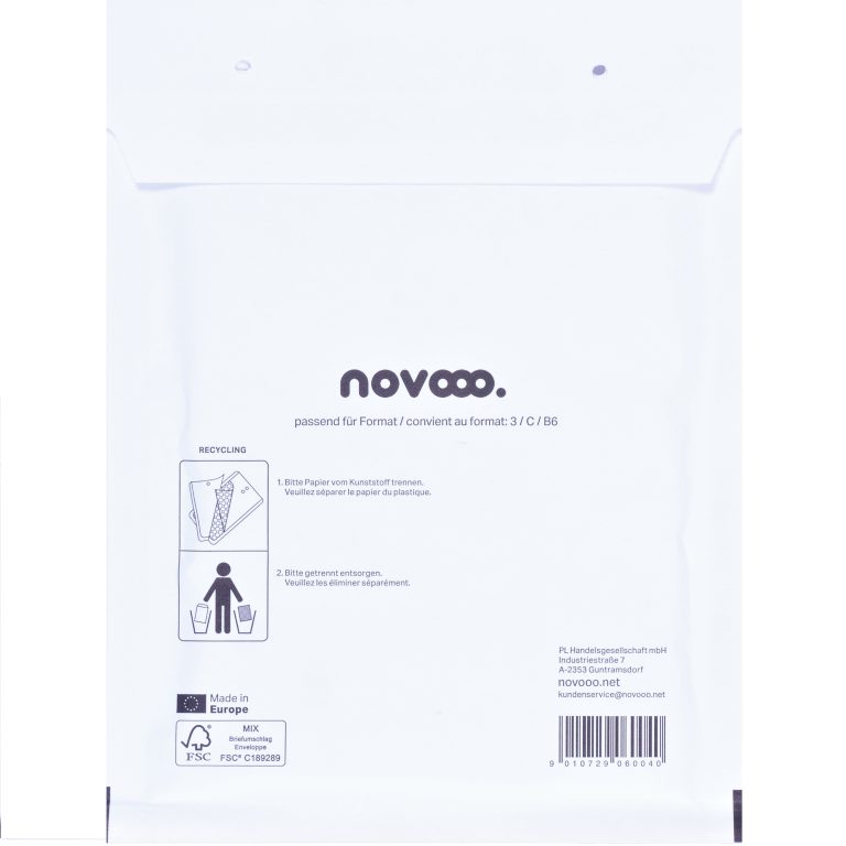 NOVOOO Luftpolstertasche Gr.3 E-1712136 weiss, 170x225mm 100 Stück