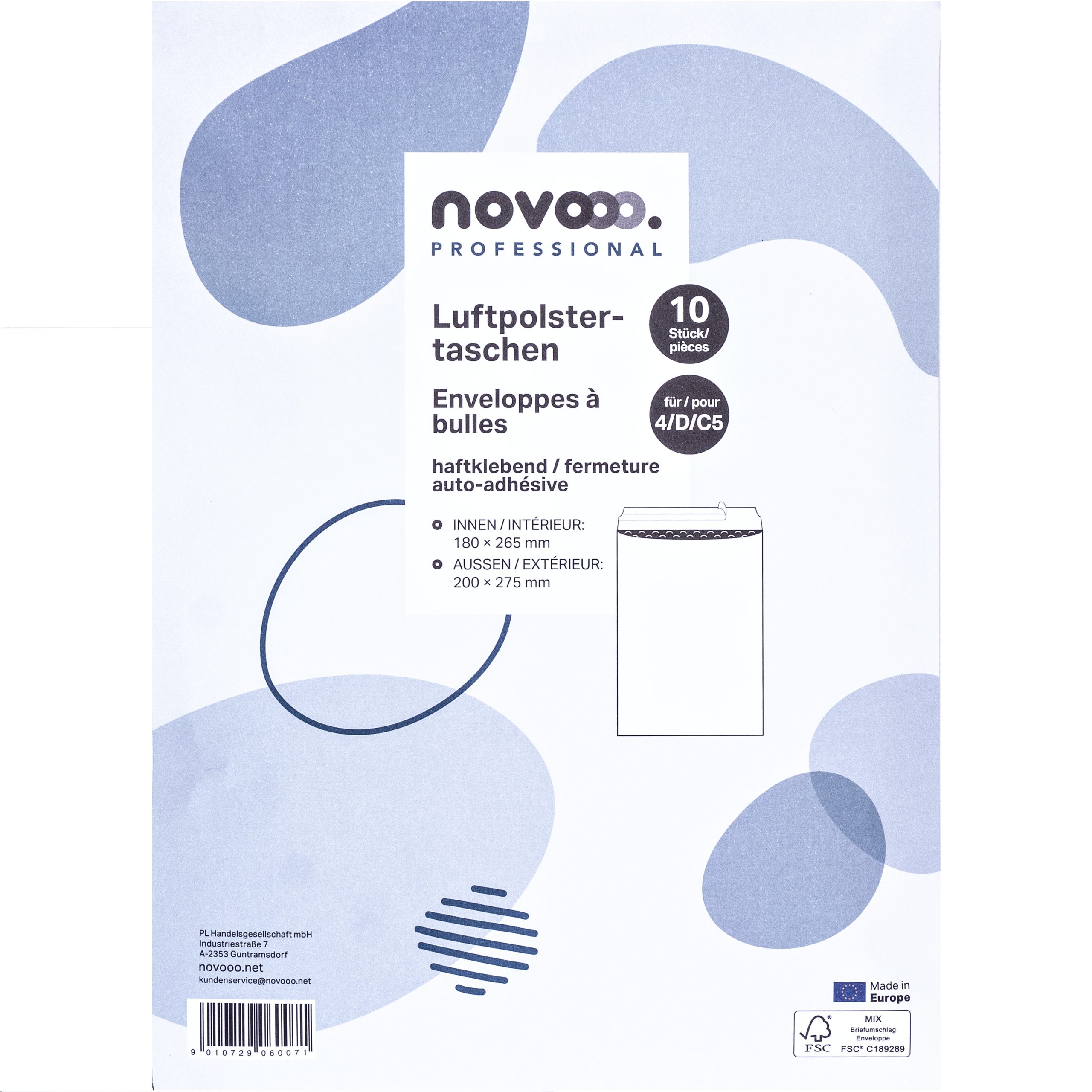NOVOOO-E-1712138-9010729060071 NOVOOO Luftpolstertasche Gr.4 E-1712138 weiss, 200x275mm 10 Stück – Hochwertig & günstig bei ShopDeca