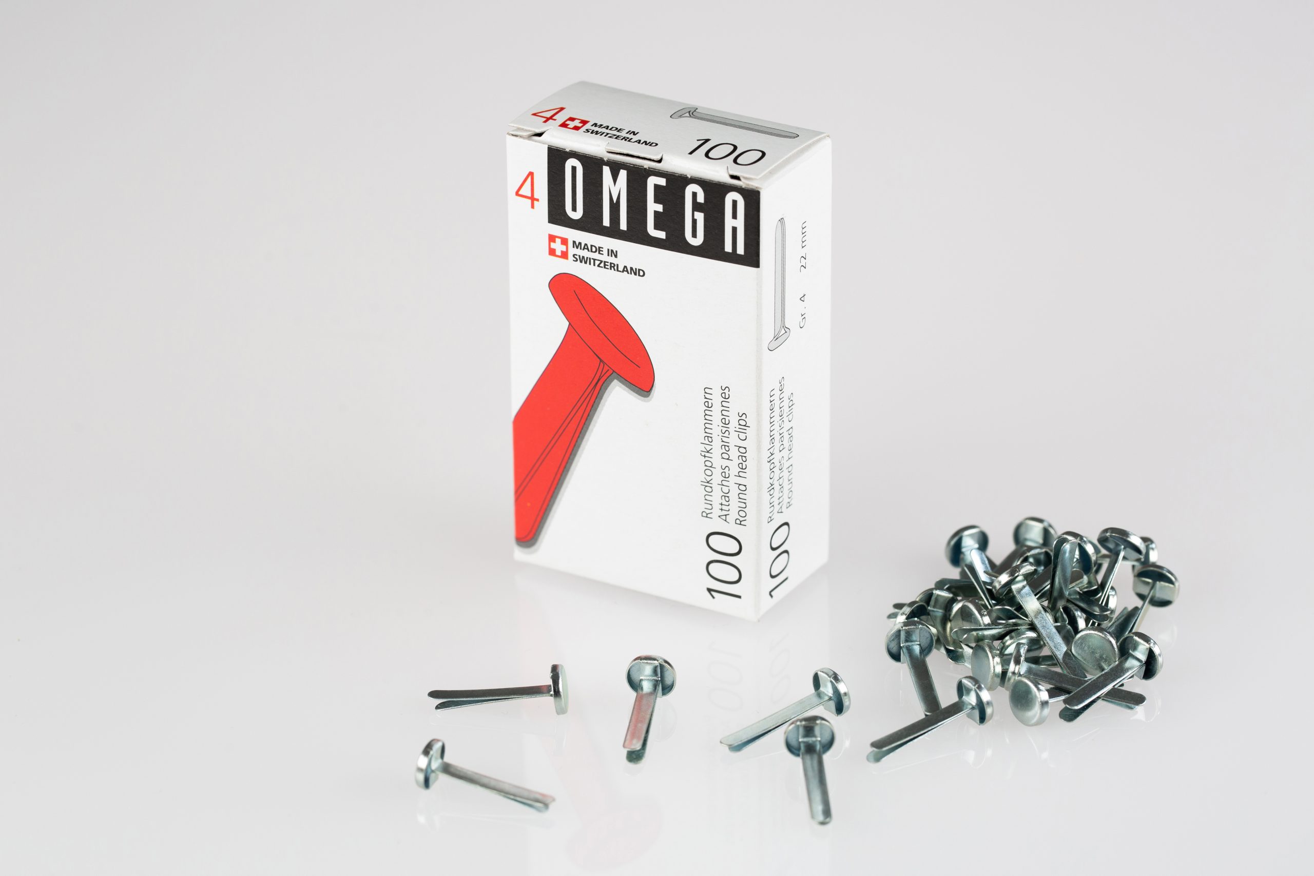 OMEGA-134020492-7610709001821 OMEGA Rundkopfklammern 4 22mm 134020492 Alu 100 Stück – Hochwertig & günstig bei ShopDeca