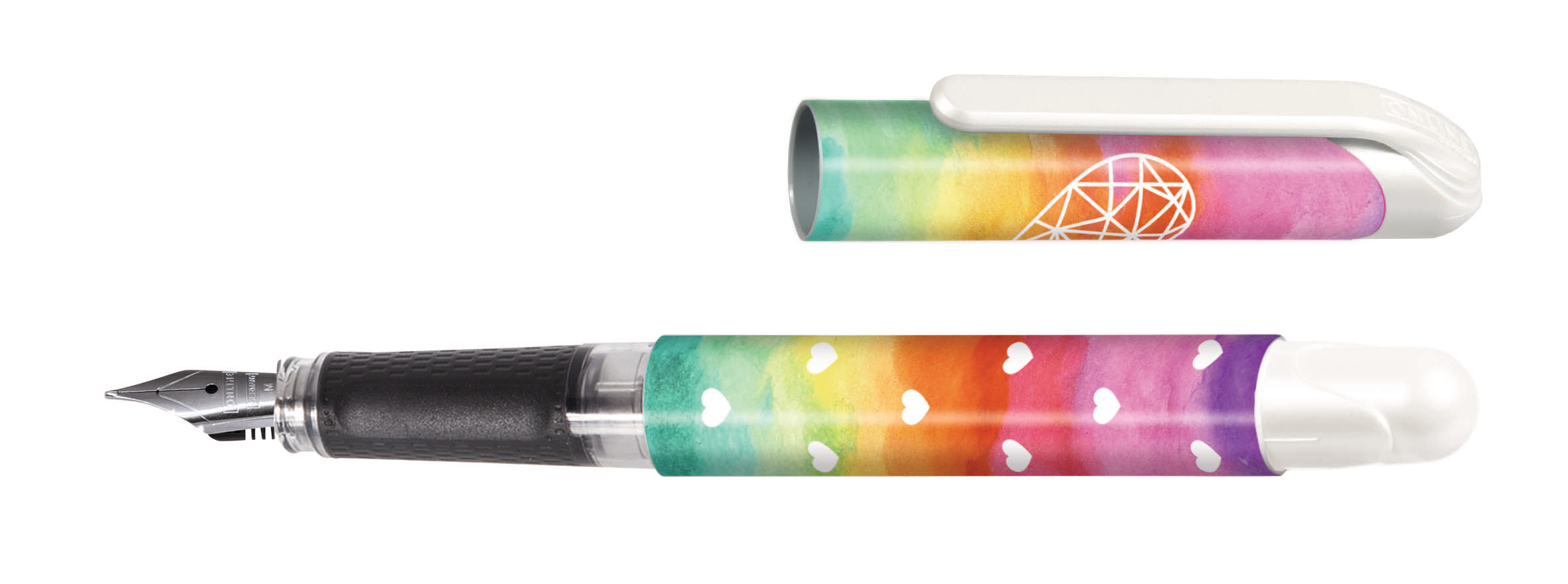 ONLINE-12375-3D-4014421123756 ONLINE Füllhalter College II 0.5mm 12375/3D Rainbow Heart – Bild 1