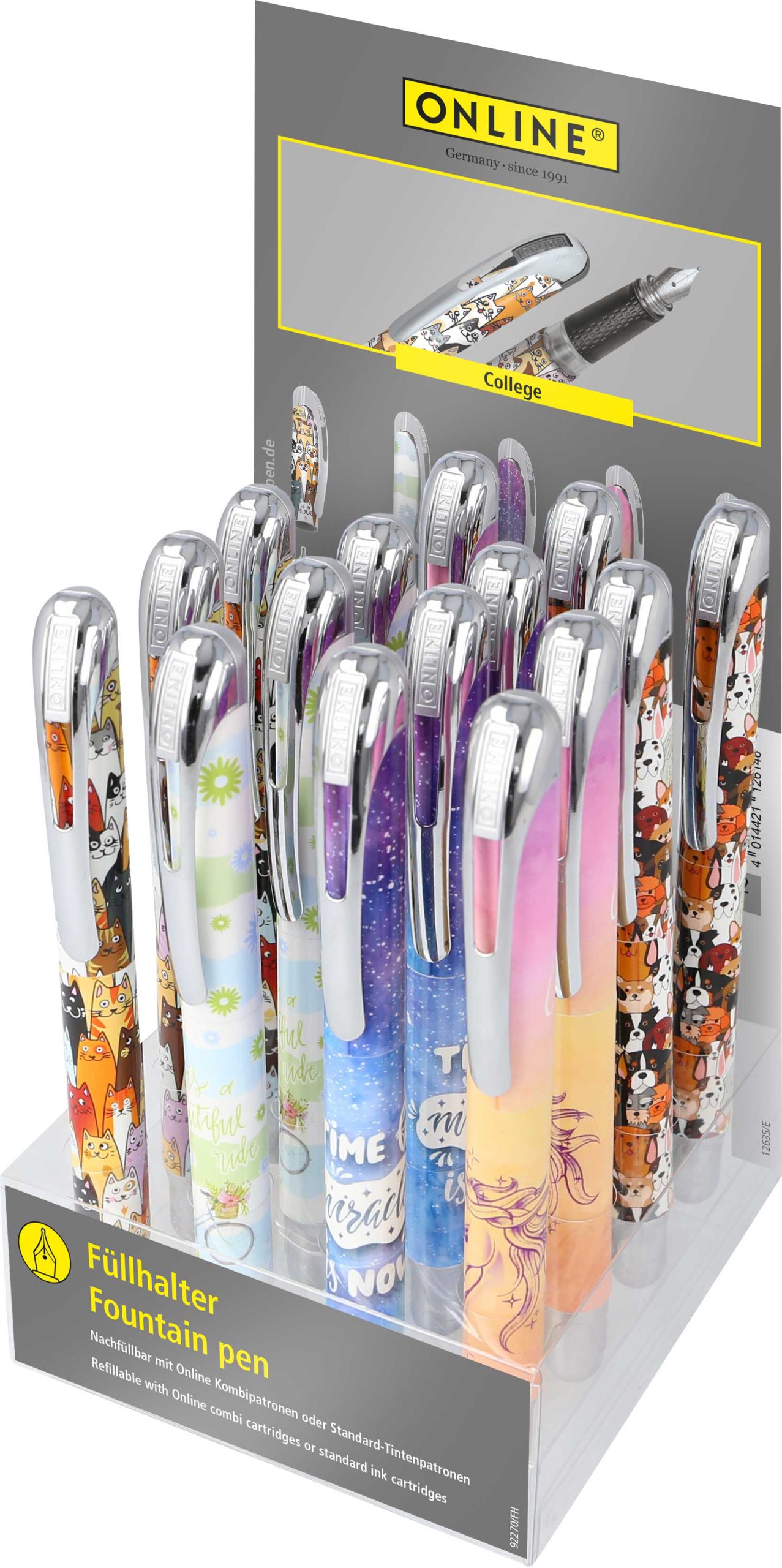 ONLINE-12635-15-4014421126351 ONLINE Füllhalter Display 12635/15 Happy Life 15 Stück – Hochwertig & günstig bei ShopDeca