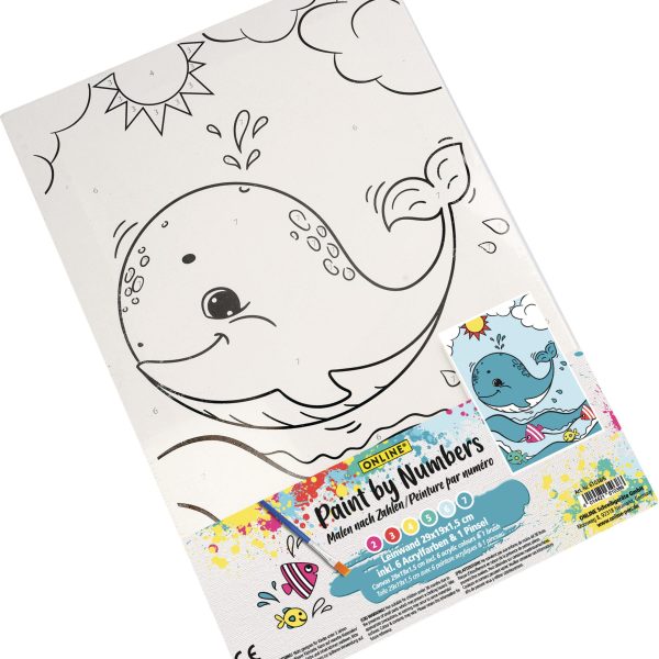 ONLINE Malvorlagen Wal 61038/6 Malen nach Zahlen 12 Stück