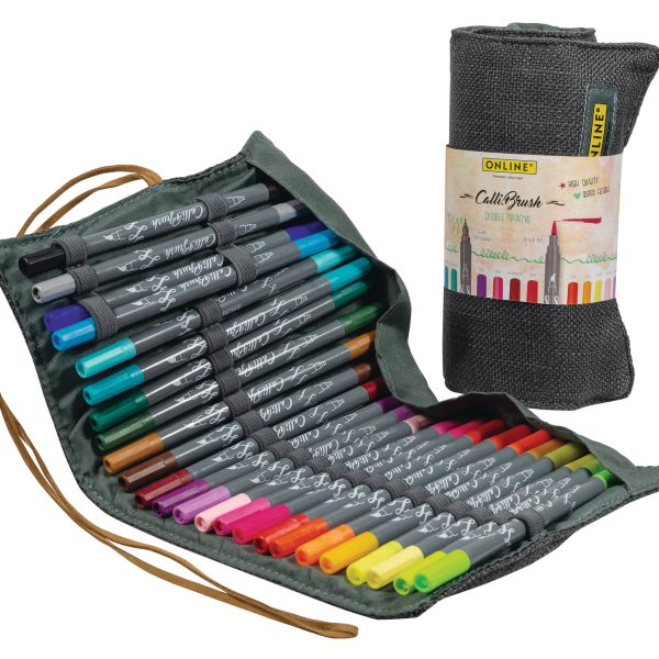 ONLINE Callibrush Pen Double Tip 81463 Roll Pouch, 24 Stück