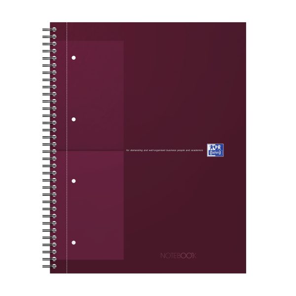 OXFORD Spiralbuch A4+ 400191241 kariert 5mm, rot 80 Blatt