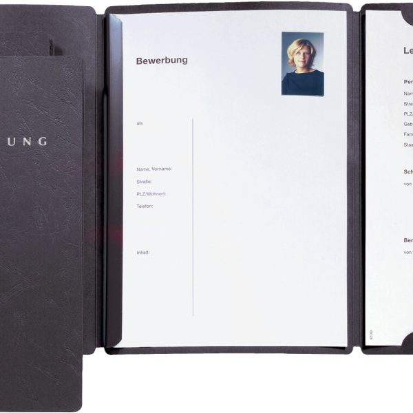 PAGNA Bewerbungsmappe Select A4 22016-04 schwarz 3-teilig 3 Stück