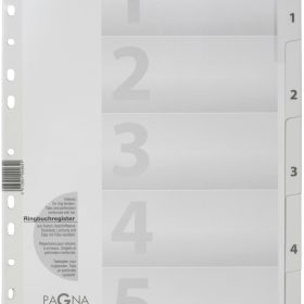 PAGNA Kartonregister A4 31003-08 weiss 5-teilig, 1-5