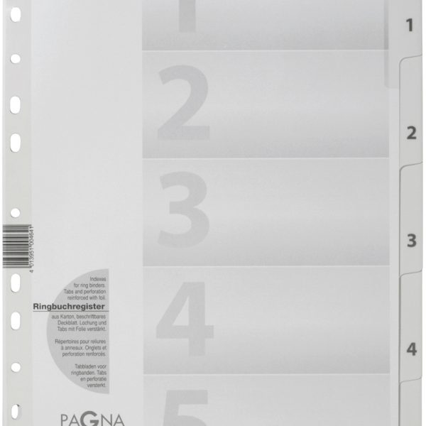PAGNA Kartonregister A4 31003-08 weiss 5-teilig, 1-5