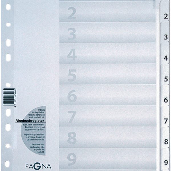 PAGNA Register Karton A4 31004-08 weiss 10-teilig, 1-10