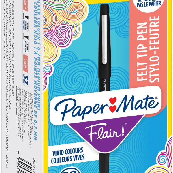 PAPERMATE Faserschreiber 0.7mm 2077174 Flair schwarz 36 Stück