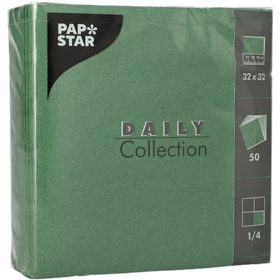 PAPSTAR Servietten PAP86974 3-lagig, dunkelgrün, 50 Stk.
