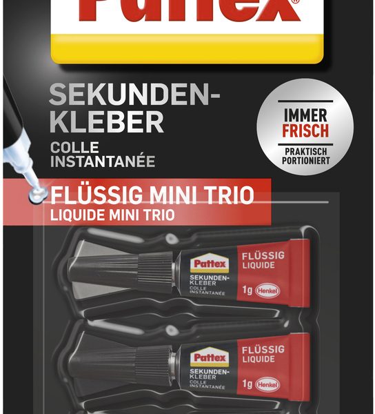 PATTEX Sekundenkleber Mini Trio PSMT3 flüssig 3x1g