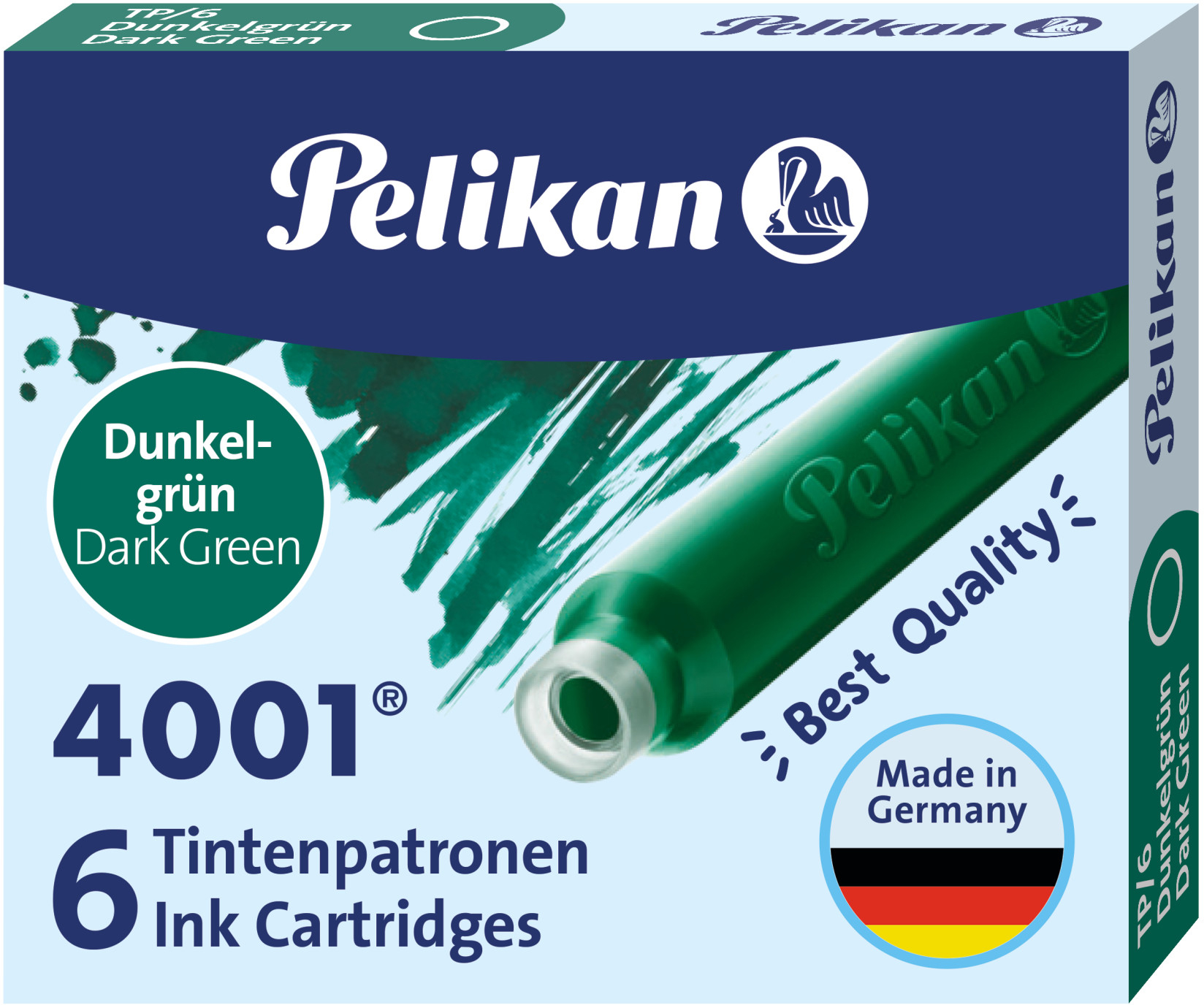 PELIKAN-300087-4012700300089 PELIKAN Tintenpatronen TP/6 300087 grün 6 Stück – Hochwertig & günstig bei ShopDeca