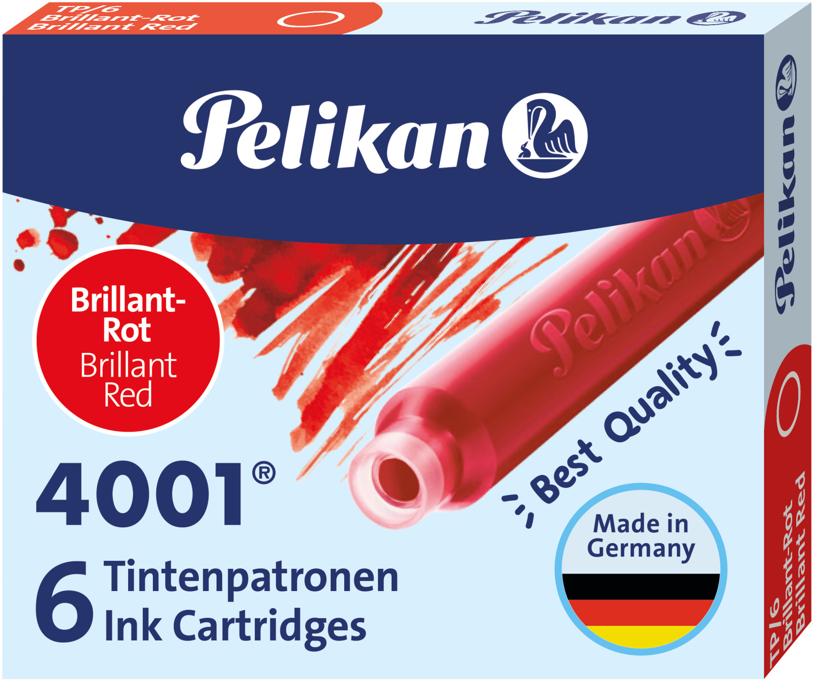 PELIKAN-301192-4012700301192 PELIKAN Tinte 4001 TP/6 301192 brillantrot 6 Stück – Hochwertig & günstig bei ShopDeca