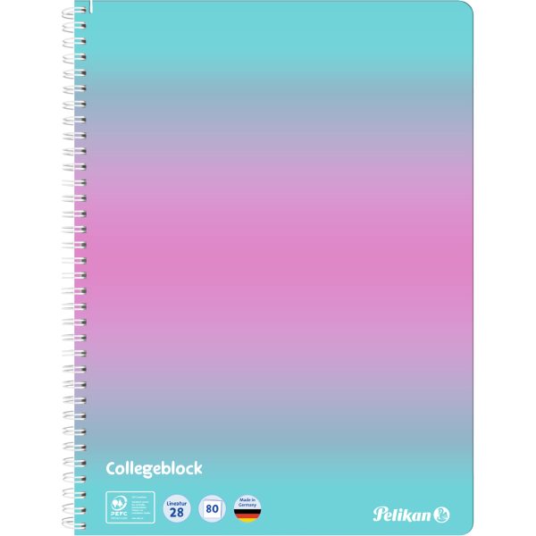 PELIKAN Spiralblock A4 400197019 kariert mint/rosa