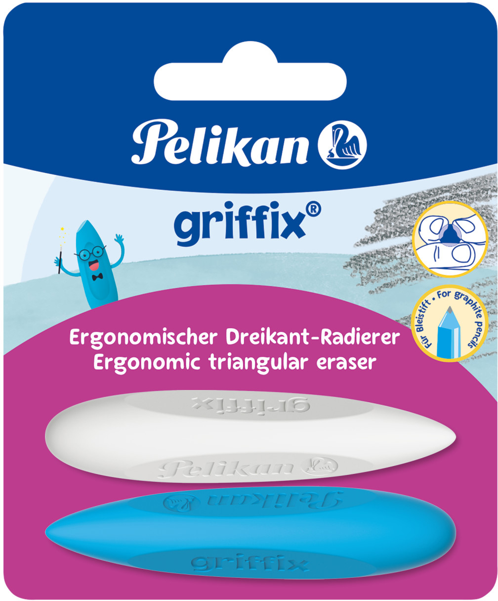 PELIKAN-605311-4012700605313 PELIKAN Radiergummi Griffix 605311 blau/weiss 2 Stück – Hochwertig & günstig bei ShopDeca