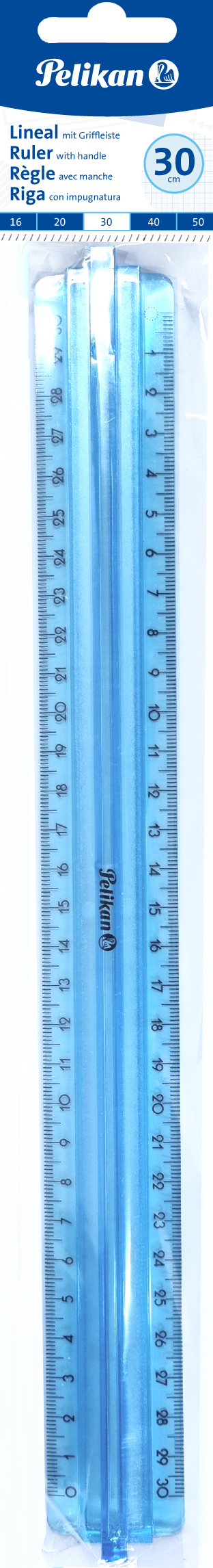 PELIKAN-7191805-7640106196981 PELIKAN Massstab 30cm 7191805 Transparent-Bläulich, Griff – Hochwertig & günstig bei ShopDeca