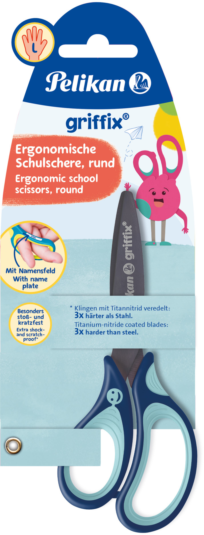 PELIKAN-803519-4012700803511 PELIKAN griffix Schere Blau 803519 Linkshänder – Bild 1