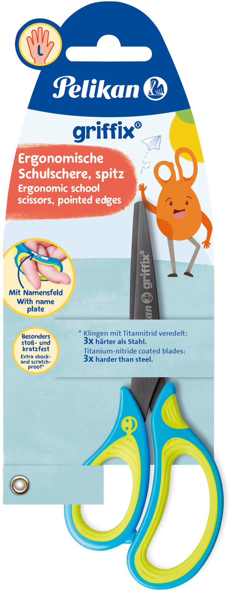 PELIKAN-810265-4012700810267 PELIKAN Schere spitz Griffix 810265 fresh blue, Linkshänder – Hochwertig & günstig bei ShopDeca