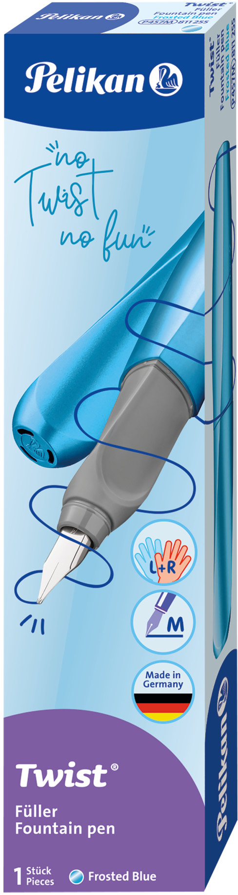 PELIKAN-811255-4012700811257 PELIKAN Füllhalter Twist M 811255 Frosted Blue – Hochwertig & günstig bei ShopDeca
