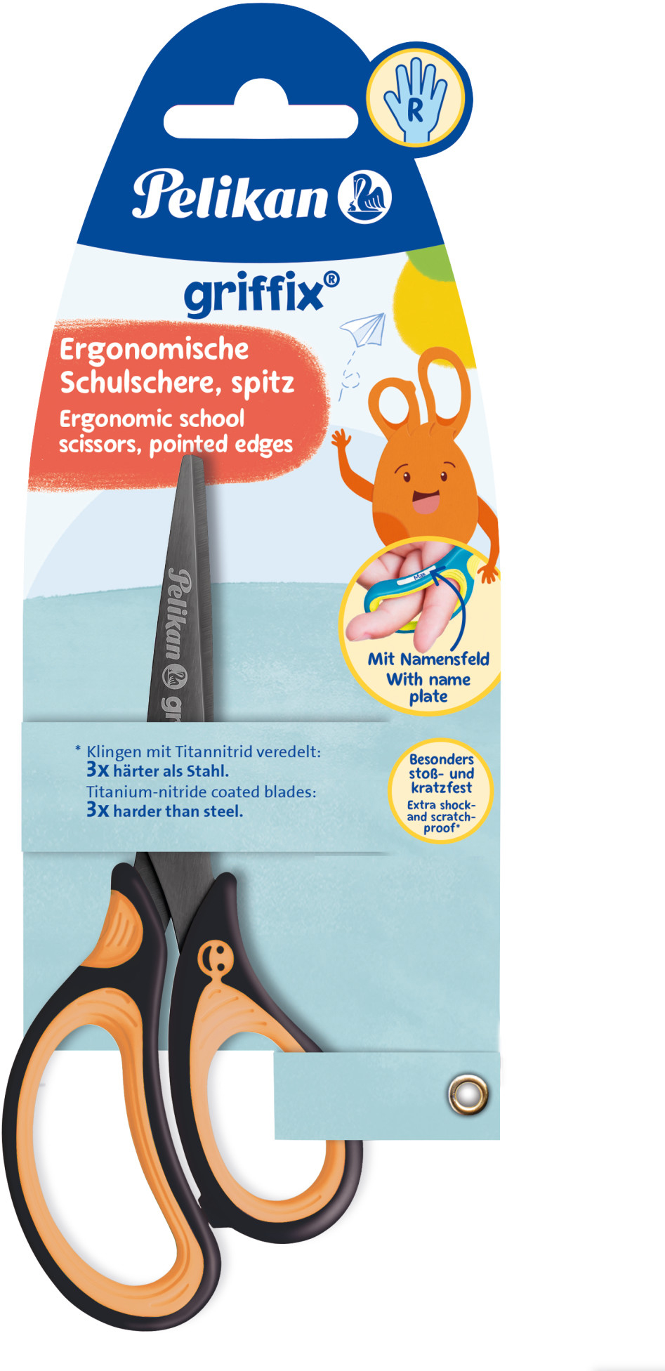 PELIKAN-819060-4012700819062 PELIKAN Schere spitz Griffix 819060 neon black, Rechtshänder – Hochwertig & günstig bei ShopDeca