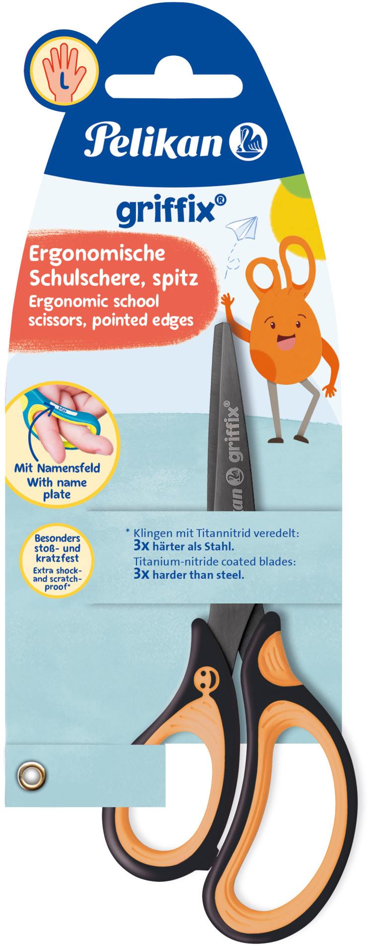 PELIKAN-819176-4012700819178 PELIKAN Schere spitz Griffix 819176 neon black, Linkshänder – Hochwertig & günstig bei ShopDeca