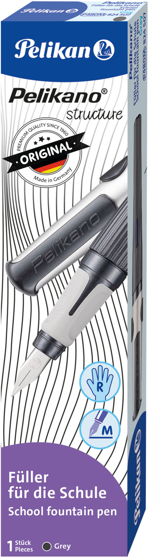 PELIKAN-824507-4012700824509 PELIKAN Füllhalter Structure M 824507 grau, Rechtshänder – Hochwertig & günstig bei ShopDeca