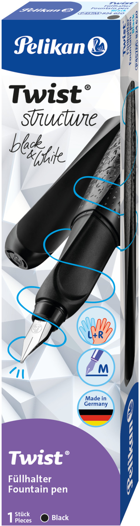 PELIKAN-824613-4012700824615 PELIKAN Füllhalter Twist Strucure M 824613 schwarz – Hochwertig & günstig bei ShopDeca